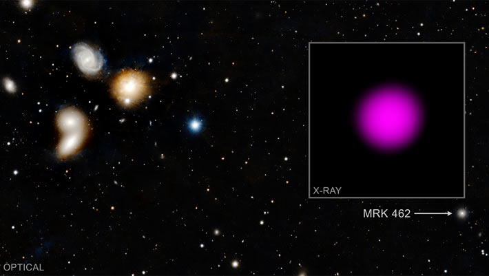 Chandra descubre un agujero negro supermasivo en una galaxia enana de formación estelar